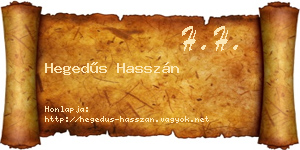Hegedűs Hasszán névjegykártya